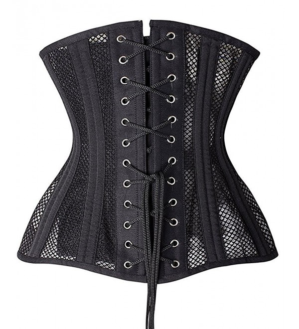 Camellias Double Steel Boned Breathable Corset Heavy Duty Waist ...