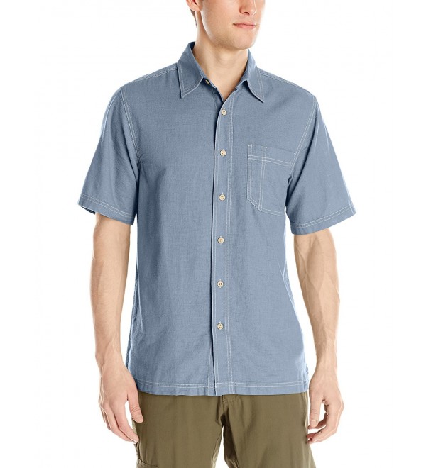 Men's Cool Mesh Short Sleeve Shirt - Steel Blue - CH11MDJQZ93