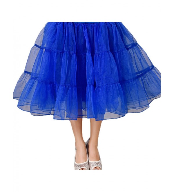 Women 50s Petticoat Skirts Tutu Midi Dress Underskirt Hoopless ...