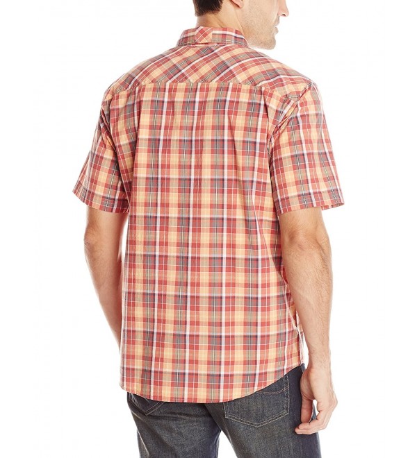Men's Summertime Plaid Short Sleeve Shirt - Brick - CX11MDJQISV