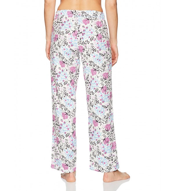 Women's Flannel Long Pant - Winter Floral - CD17XE6QGU6