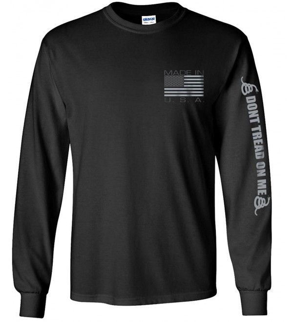 Made USA Flag Subdued Banner Longsleeve Shirt - Black - CS125QYXQ8T