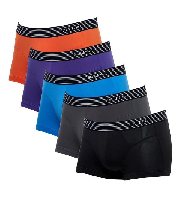 Feelvery Men's Perfect-Fit Silky Stretch Boxer Brief Underwear (5-Pack ...