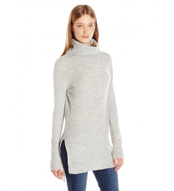 Women's Milo Long Sleeve Turtleneck Sweater - Light Grey Melange ...