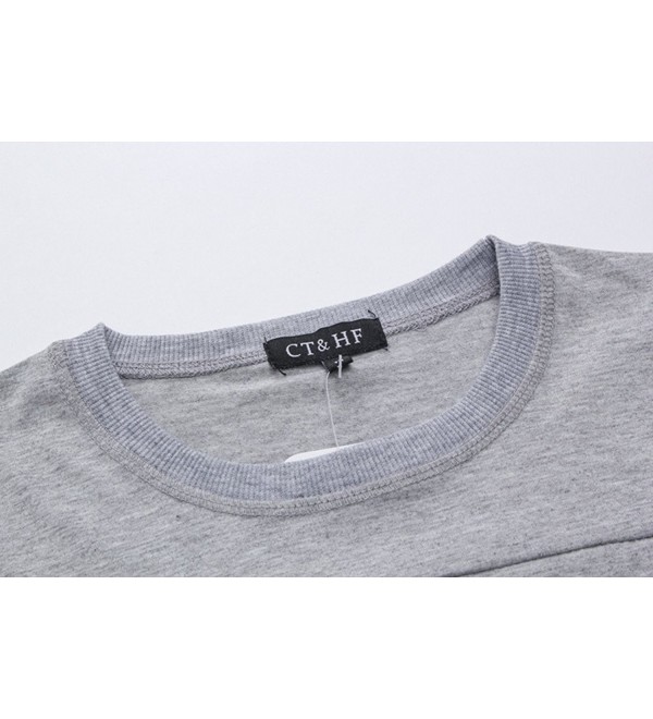 Men's Round Collar Casual Summer T-Shirt - Light Grey - CE1858C895S