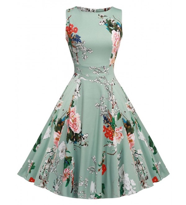 Vintage Classy Floral Sleeveless Party Picnic Party Cocktail Dress - 01 ...