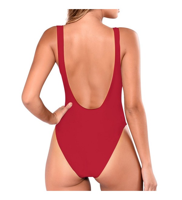 low scoop back one piece swimsuits