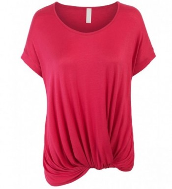 Womens Solid Basic Boatneck Dolman Top With Knot On Hemline - 280 ...