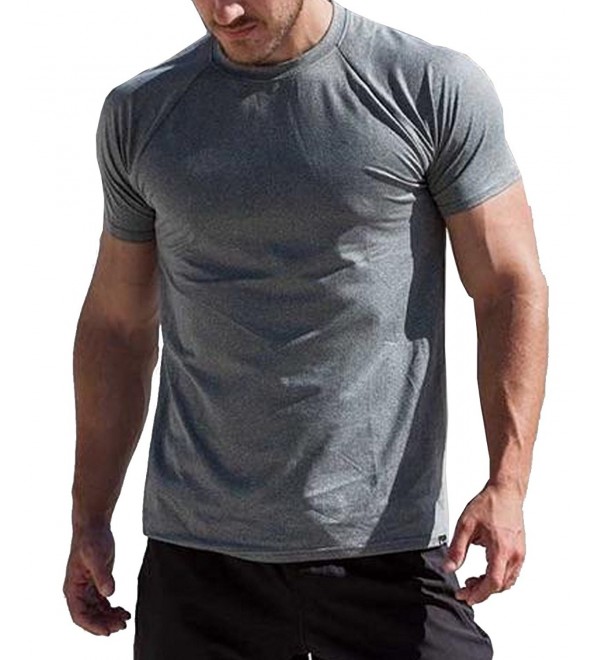 Barbell Apparel Men's Vented Tech Tee - Grey - C71879QTYNA
