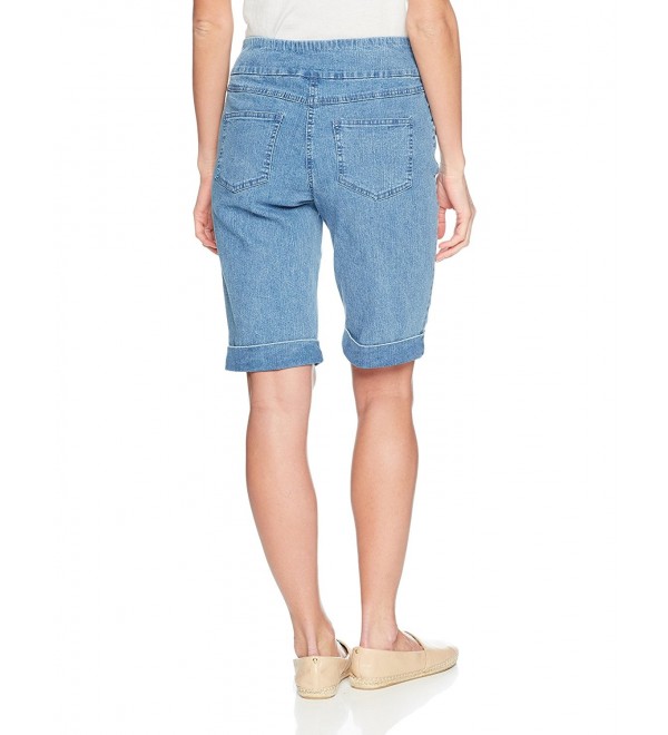 Ruby Rd. Women's Pull-on Extra Stretch Cuffed Denim Short - Blue Denim ...