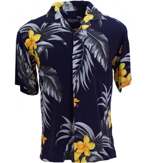Tropical Luau Beach Floral Print Men's Hawaiian Aloha Shirt - Black ...