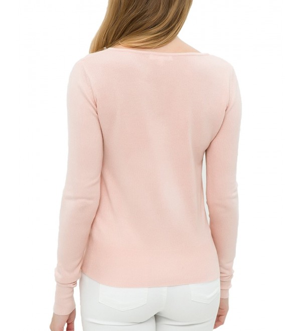 Womens Sweater Casual Cardigan - Pink Rose - C9180S0SEMQ