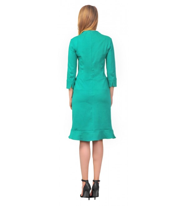 Women's Casual Office Work Business Dress Sheath Dresses - Emerald ...