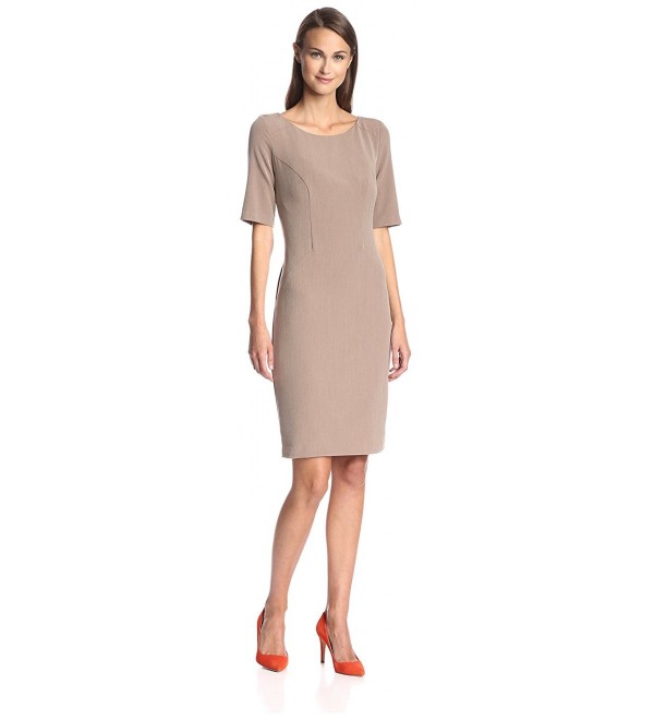 Women's Sheath Dress - New Tan - C511Z9ETO4R