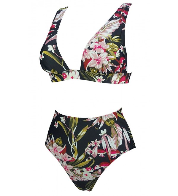 GreenYellow Curacao V Neckline Swimsuit - Lush Floral - CV1896S067W