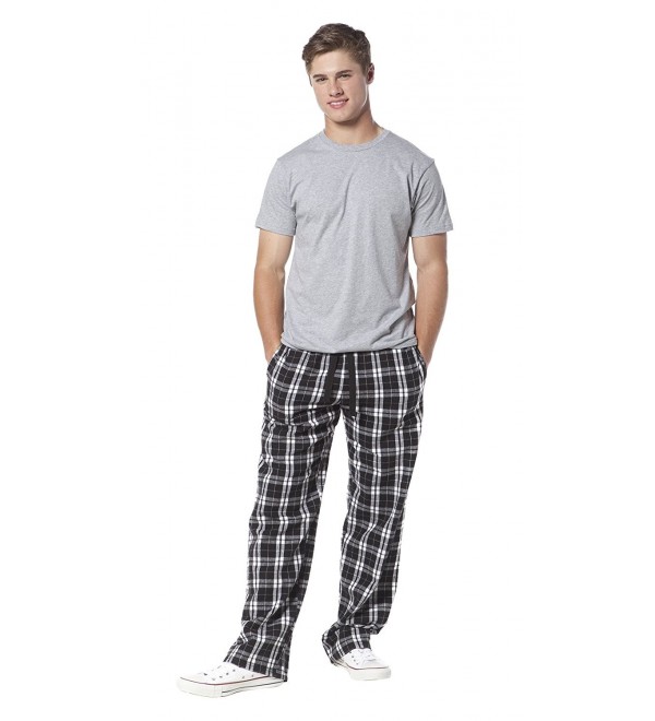 Mens Groom Flannel Pajama Pants - Black and White - CP12MYNNRZ2