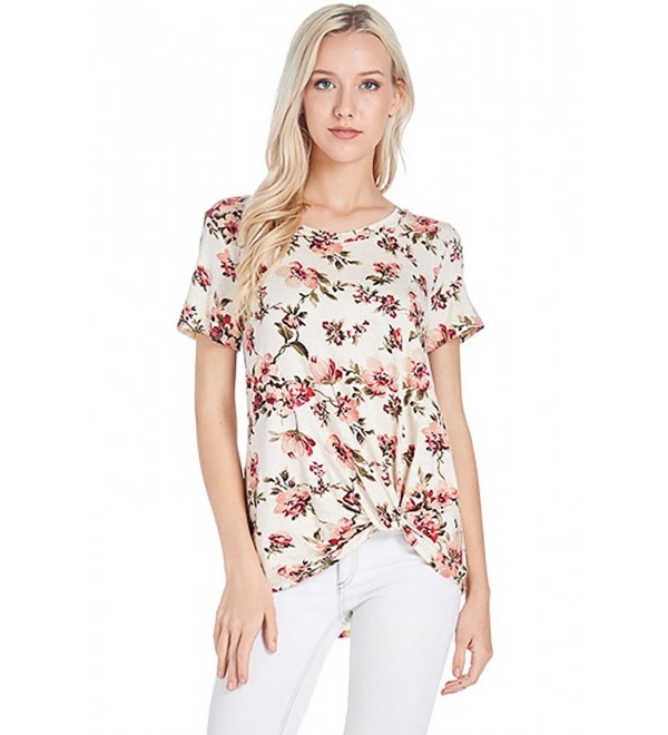 Front Side Knot Print Boutique Short Sleeves Top. Made In USA - Becca ...