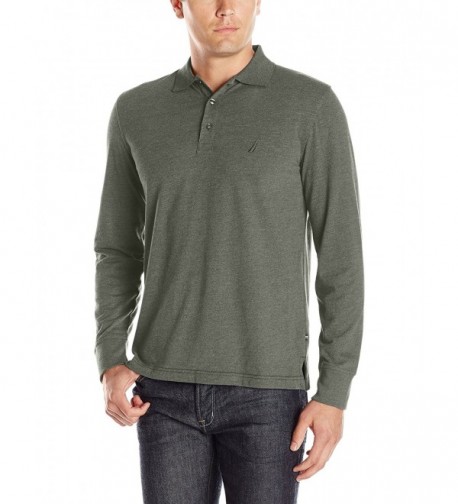 Men's Slim-Fit Long-Sleeve Polo Shirt - Moss Heather - CC12J59JR25