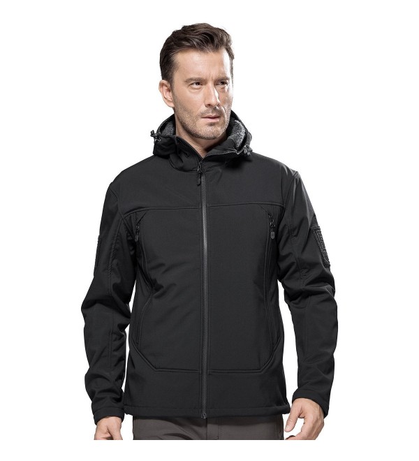Men's Tactical Jacket Outdoor Fleece Lining Softshell Jacket for Hiking ...