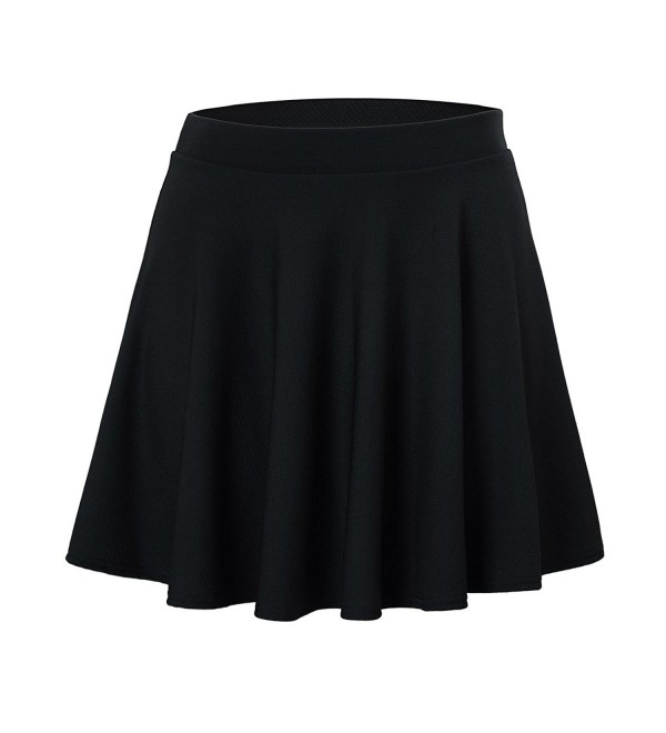 Women's Skater Skirt Pleated Flared A Line Circle Stretch Waist Skater ...