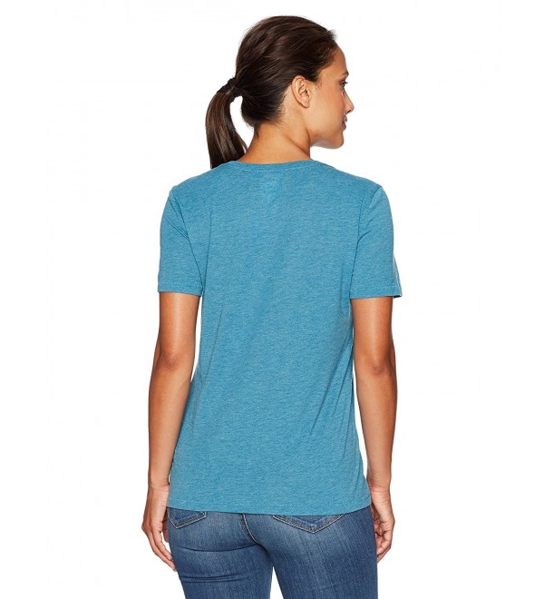 Women's Ss Cool Vee Namaste Lotus Hea Seablu T-Shirt- - Sea Blue ...