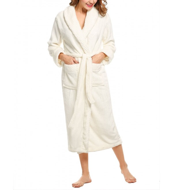 Women's Fleece Robes Super Plush Microfiber Bathrobe With 2 Pockets S 