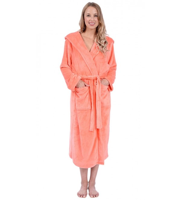 Women's Premium Soft Plush Long And Short Robe With Hood - Full Length 