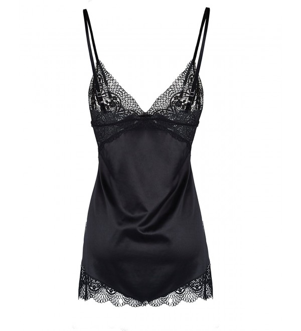 Lingerie Nightwear Sleepwear Decorated - Black - CT1808WGDMH