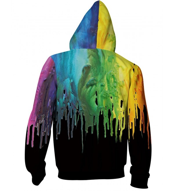 Men/Women Zip up Hoodies Print colorful Splashing Paint 3D Sweatshirts ...