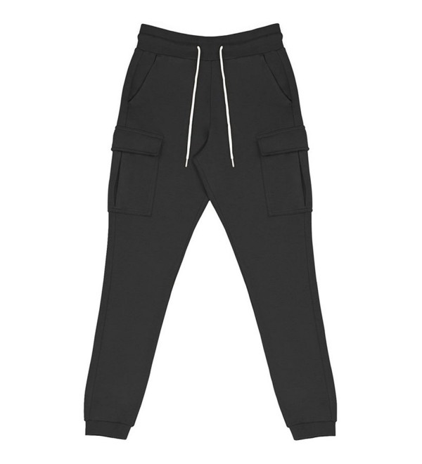 Men's Fitness Workout Running Bodybuilding Jogger Pants with Zip Pocket ...