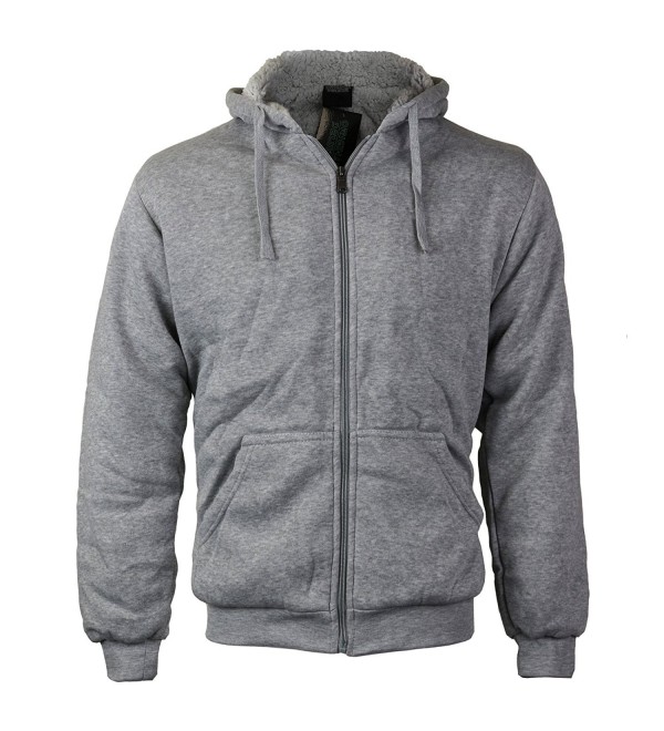 Men's Athletic Soft Sherpa Lined Fleece Zip Up Hoodie Sweater Jacket ...