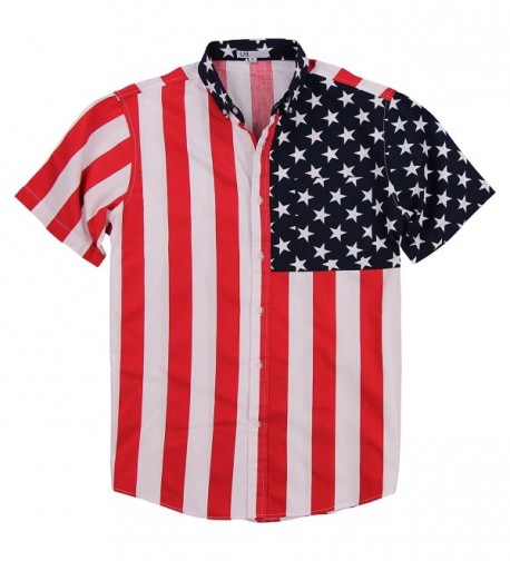 Mens American Flag Button Down Shirt - Usa - CX186UH9554