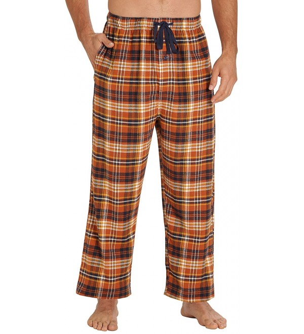 Sleepwear Mens Flannel Pajama Pants- Long 100% Cotton PJ Bottoms ...