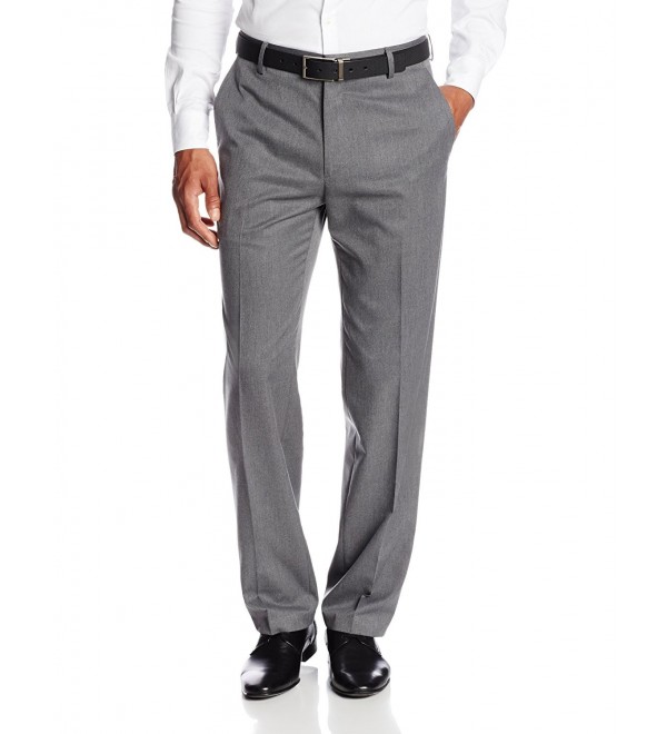 Men's Gabardine Tailored-Fit Flat-Front Suit-Separate Pant - Dark Grey ...
