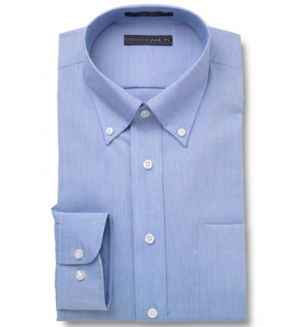 Enro Co. Men's Long Sleeve Ultra Pinpoint Oxford Dress Shirt - Blue ...