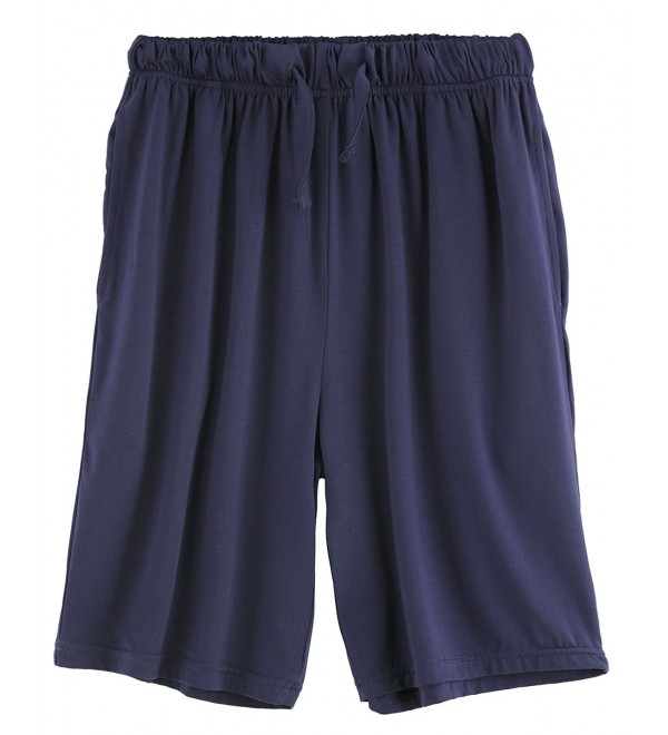 Men's Sleep Shorts Loose Lounge Shorts - Navy - C212JRXA3UD