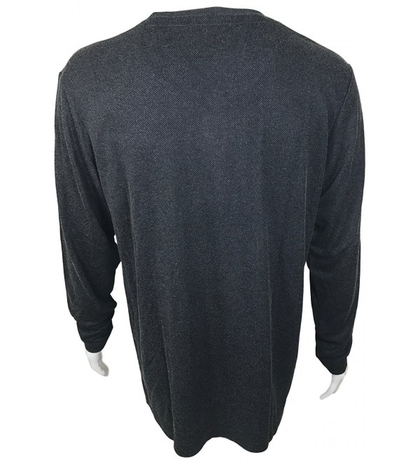 Men's Long Sleeve Brushed Fabric V-Neck Shirt - Graphite - C1182M77TNR