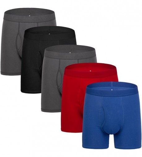 Boxer Briefs Underwear Cotton - A: Gray / Gray / Red / Dark Blue ...