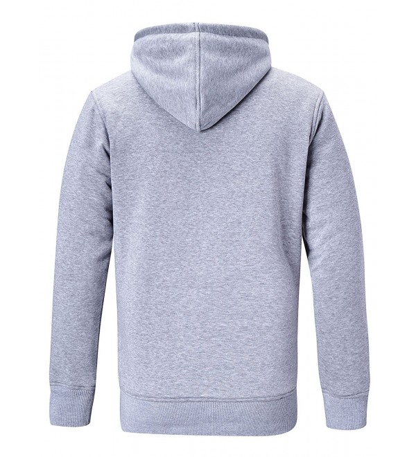 Men's Premium Fleece Full Zip Hoodie Hooded Sweatshirt - Gray - CD1880RR00U