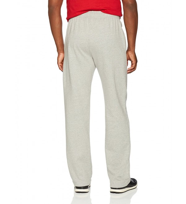 Men's Open Bottom Fleece Sweatpant With Logo Embroidery - Grey Heather ...