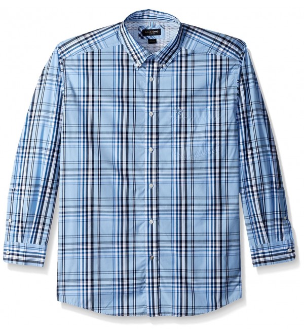 Men's Classic Fit Long Sleeve Button Down Shirt-Pro Series- Blue- X ...