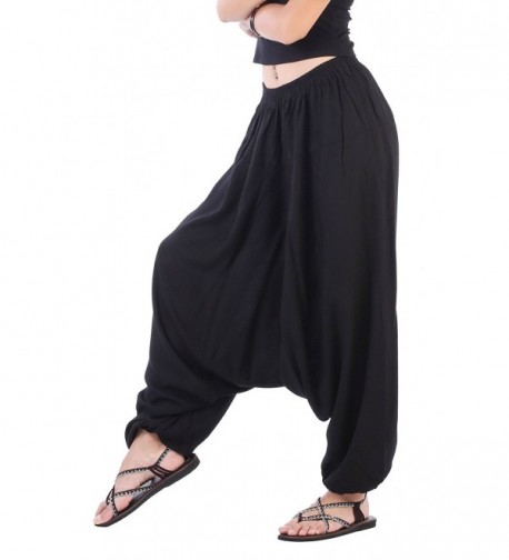 Men Women Elastic Baggy Hippie Boho Gypsy Aladdin Yoga Harem Pants ...