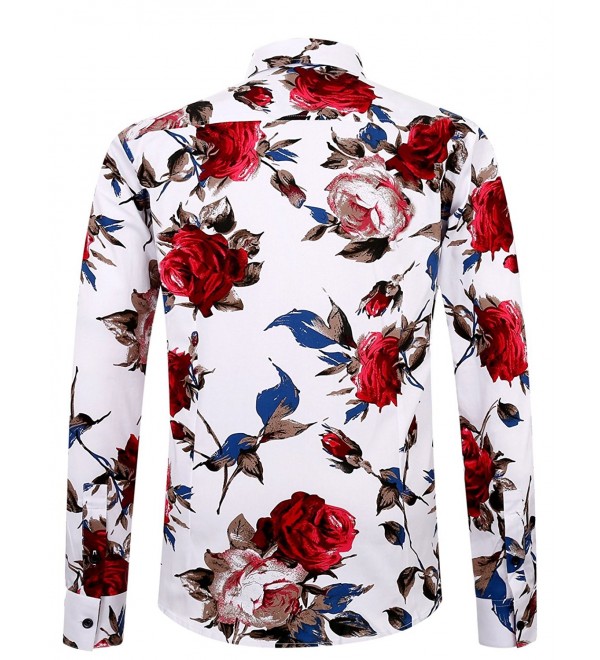 Men's 100% Cotton Floral Shirt Long Sleeve Flower Shirt - 1925 ...