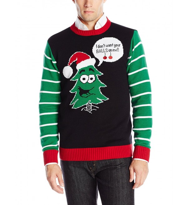 Ugly Christmas Sweater Men's Balls - Black - CN1258IBC8T