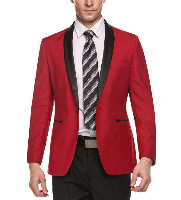 Men's Slim Fit Stylish Casual One-Button Suit Coat Jacket Business ...