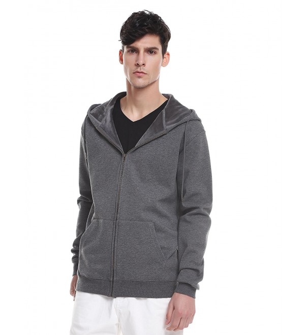 ZAN STYLE Sleeve Sweatshirt X Large Navy Fleece - Grey-fleece - C5188YKY8N3