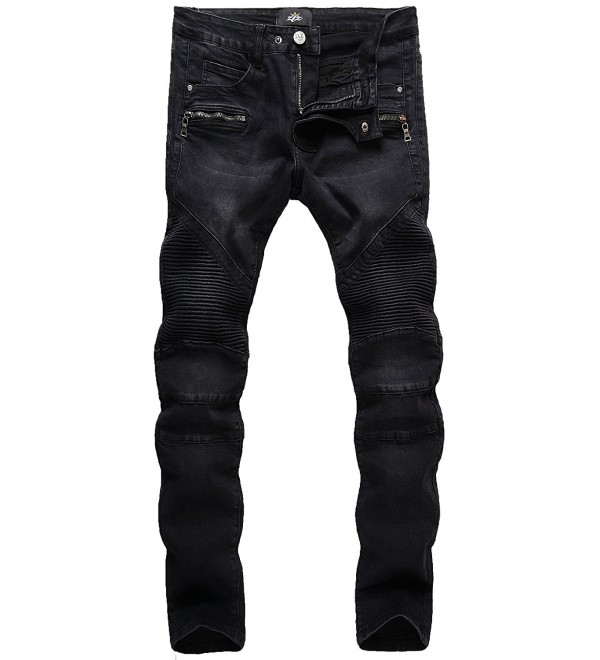 black biker denim jeans mens