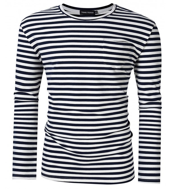 Casual T Shirts Striped - Blue and White - CQ189XNAMCC