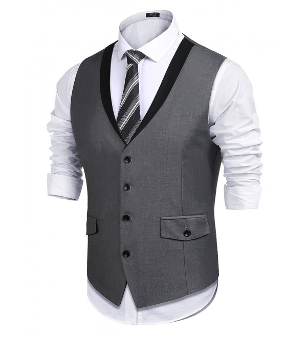 Men's 1920's Style Slim Fit Business Suit Dress Vest Skinny Formal ...