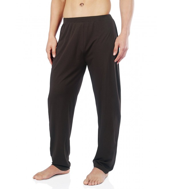 Men's Soft Cotton Jersey Knit Pajama Pants - Brown - C112O6IFVP1